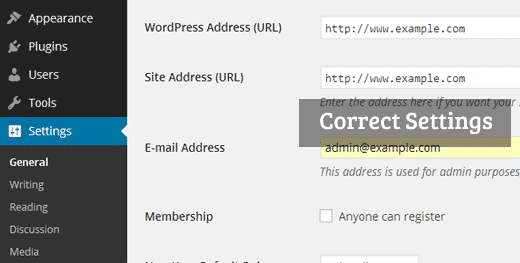 Cài đặt URL WordPress chính xác 