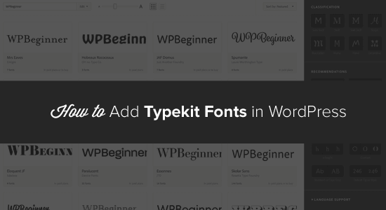 Typekit Phông chữ trong WordPress 