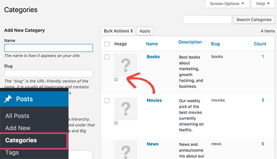 Thêm hình ảnh thể loại trong WordPress 