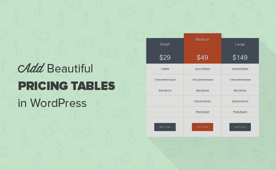 Làm thế nào để thêm bảng giá đẹp trong WordPress 