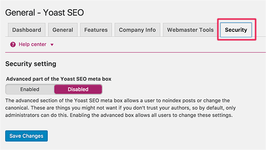 Yoast SEO - Bảo mật 