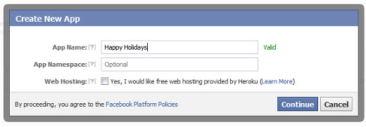 Đặt tên cho ứng dụng Facebook của bạn 