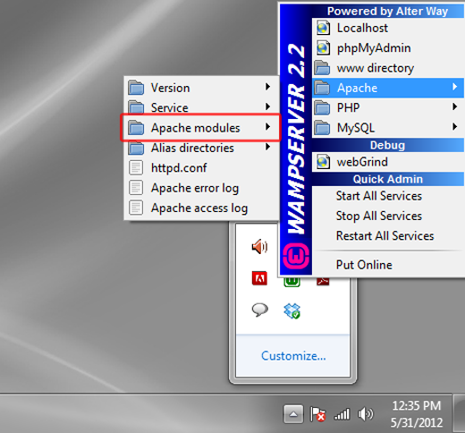 Các module WAMP Apache 
