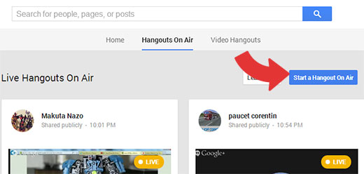 Bắt đầu Hangout trực tuyến trên Google+ 