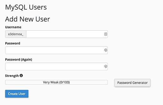 Thêm người dùng MySQL mới 