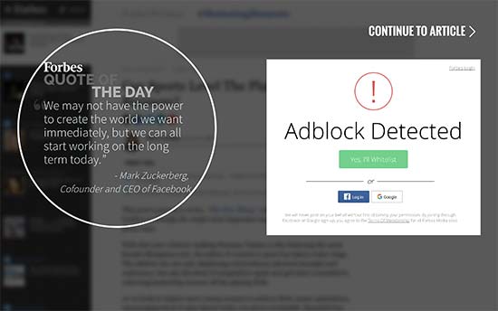 Tường AdBlock trên tạp chí Forbes 