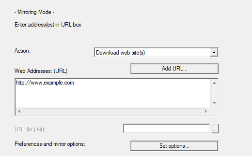 Sao chép trang web bằng HTTrack 