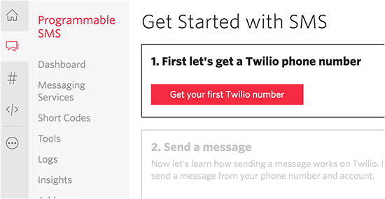 Nhận số Twilio của bạn 