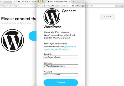 Kết nối trang web WordPress của bạn với IFTTT 