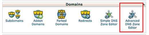 Trình chỉnh sửa vùng DNS nâng cao trong bảng điều khiển cPanel 