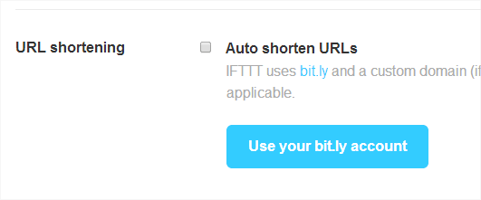 Tắt tính năng Ngắn URL trong IFTTT 