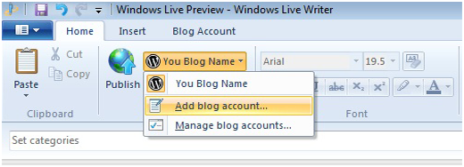 Thêm blog WordPress mới vào Windows Live Writer 