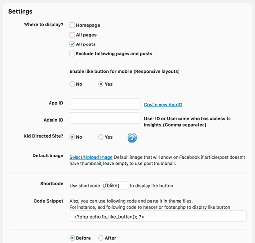 Cài đặt WP Like Button 