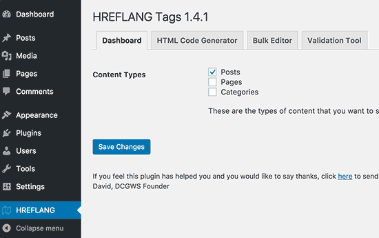 cài đặt plugin thẻ hreflang 