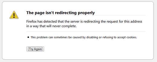 Lỗi chuyển hướng WordPress được hiển thị trong Firefox 