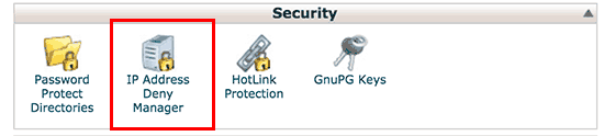 Công cụ Deny Manager trong cPanel 