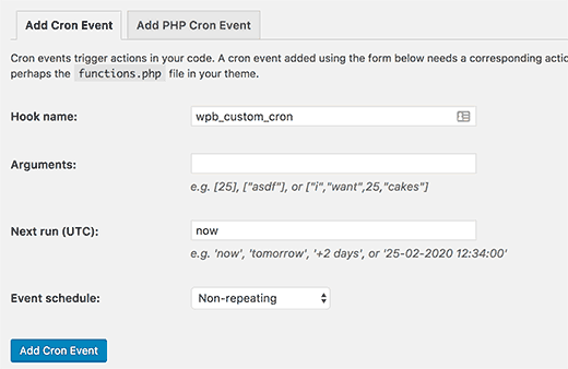 Thêm sự kiện cron tùy chỉnh trong WordPress 