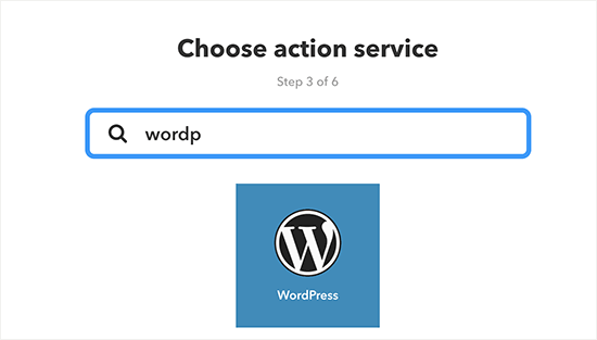 Chọn WordPress làm dịch vụ hành động 