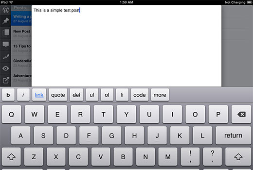 Viết bài đăng trong ứng dụng WordPress cho iPhone hoặc iPad 
