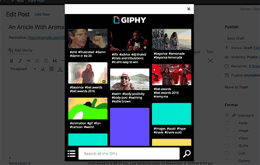 Tìm kiếm hoặc duyệt qua Gifhy trên Giphy 