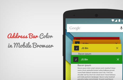 Màu thanh địa chỉ trong trình duyệt trên điện thoại di động cho trang web WordPress 