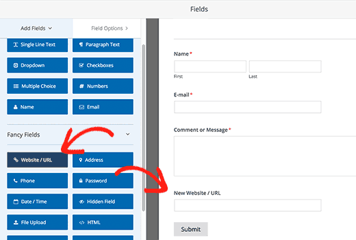 Thêm các trường biểu mẫu trong WPForms 